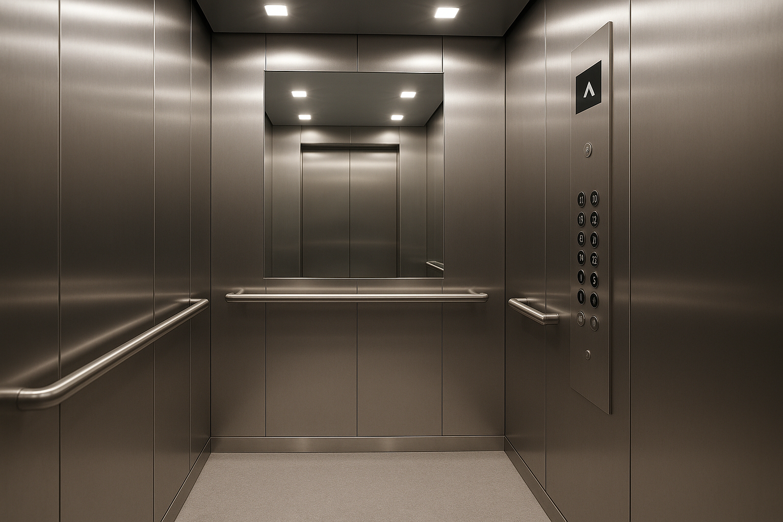 Modern elevator cabin interior