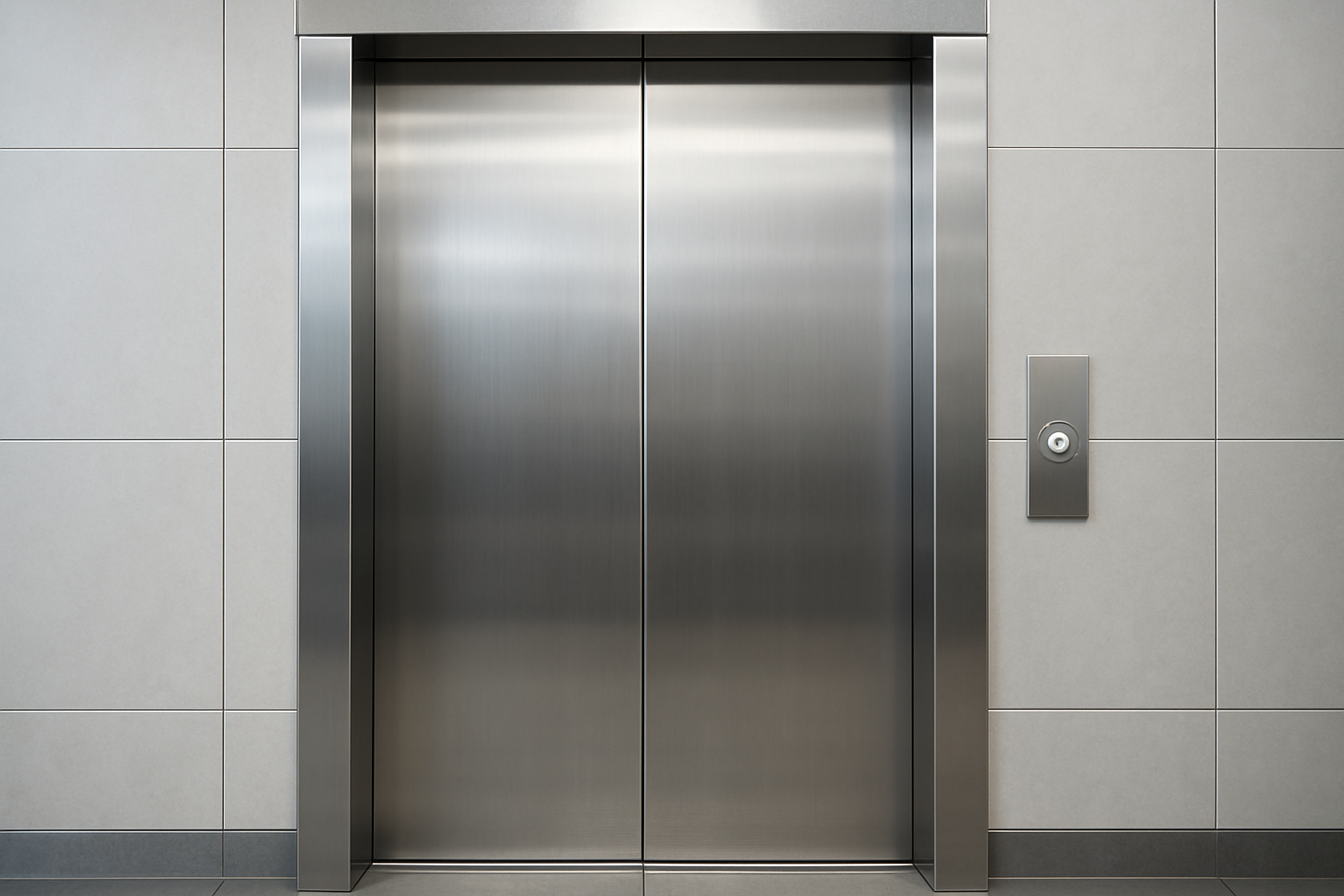 Stainless steel elevator doors